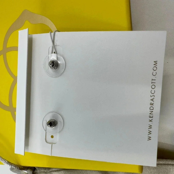 Kendra Scott Ellie Golver Stud Earrings Silver Lilac Abalone Oval Shaped - Picture 4 of 12